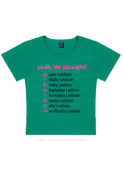 Straight Lesbian Y2K Baby Tee Cherrykitten