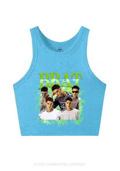 Custom Brat Portrait Y2K Crop Tank Top Cherrykitten