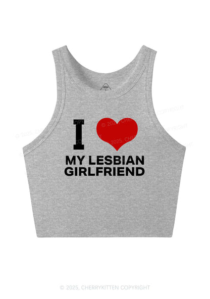 I Love My Lesbian GF Y2K Crop Tank Top Cherrykitten