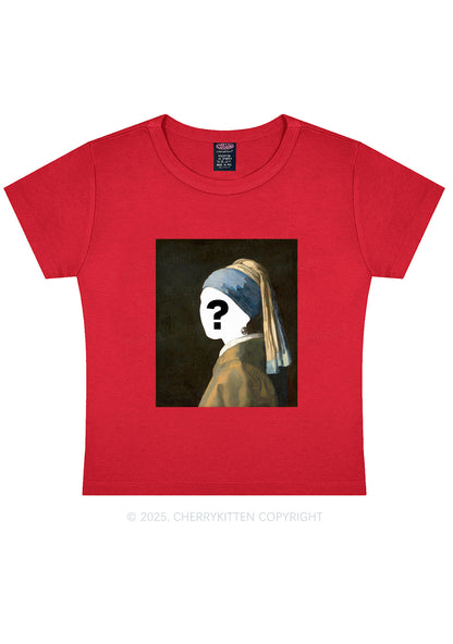 Custom Pearl Portrait Y2K Baby Tee Cherrykitten