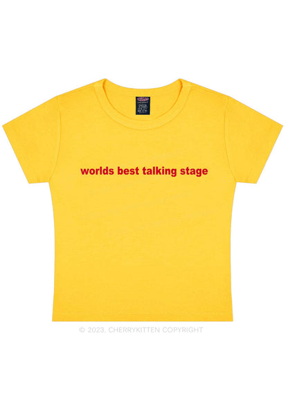 Worlds Best Talking Stage Y2K Baby Tee Cherrykitten