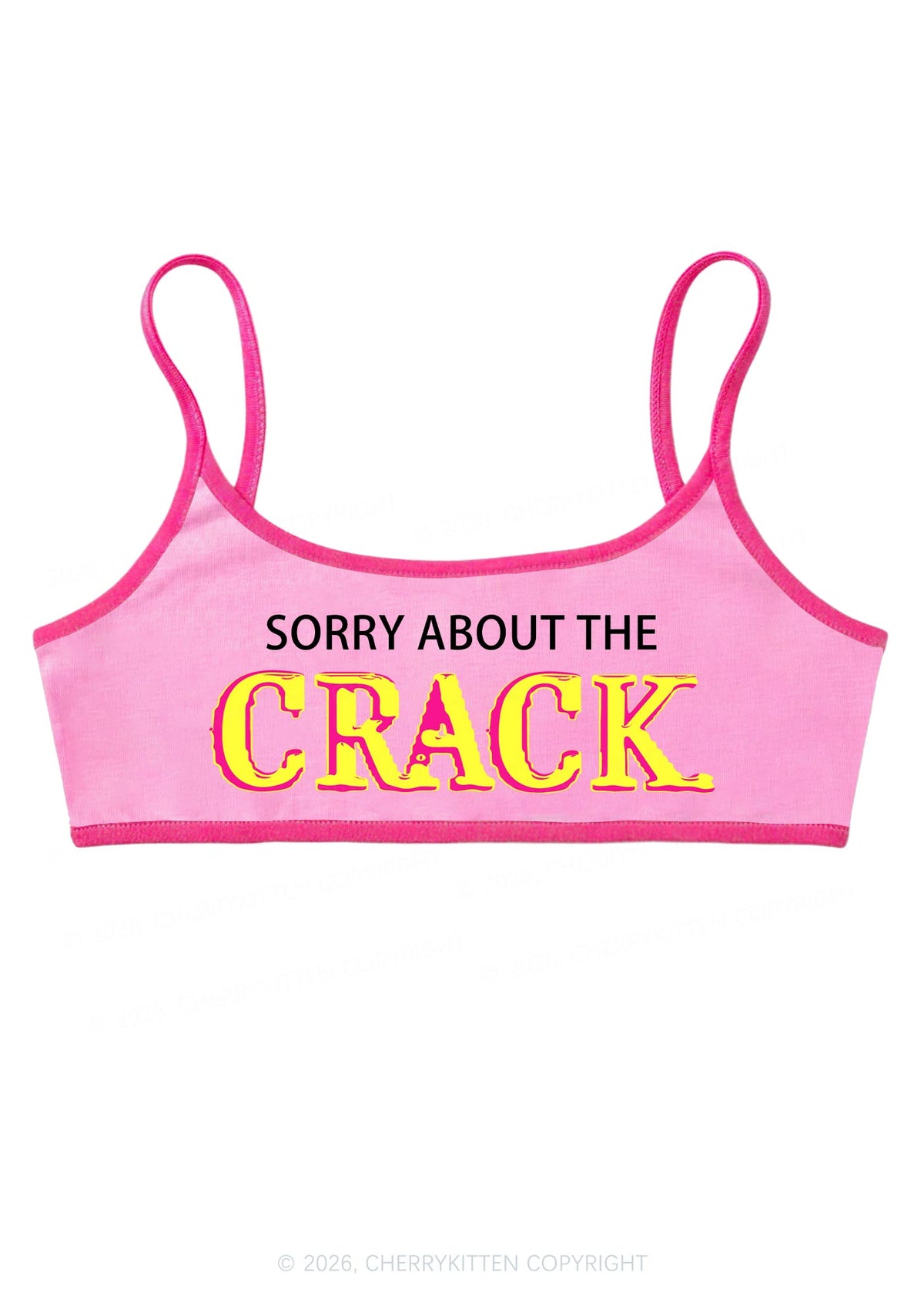 Sorry About The Crack Y2K Super Crop Cami Cherrykitten