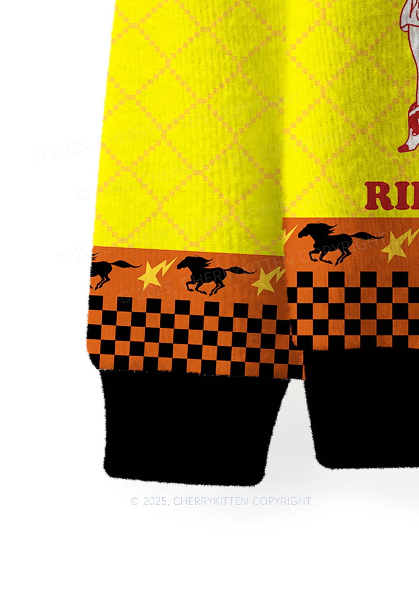 Ride A Cowgirl Pride Y2K Christmas Knit Sweatshirt Cherrykitten