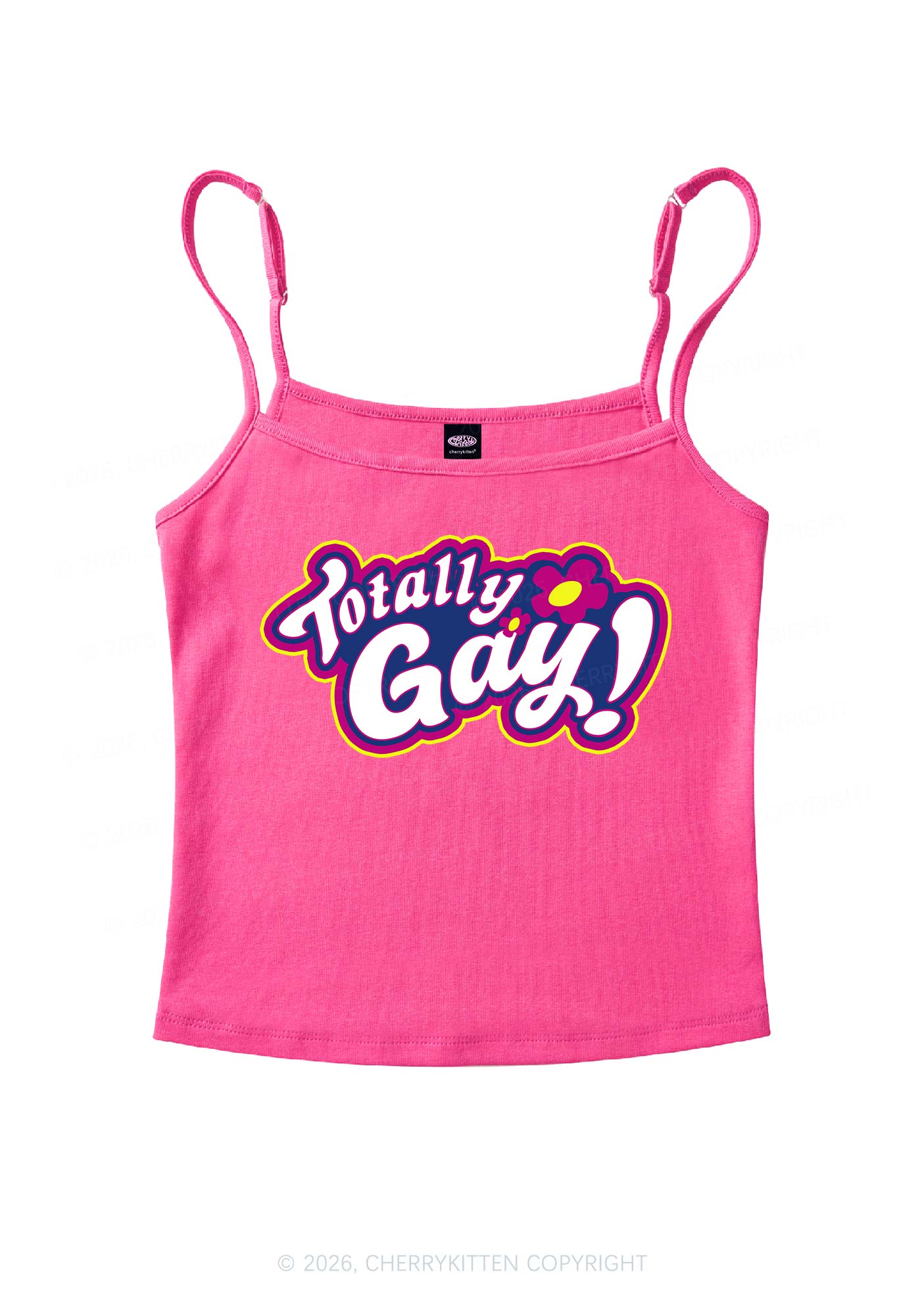 Totally Gay Pride Y2K Spaghetti Strap Cami Cherrykitten