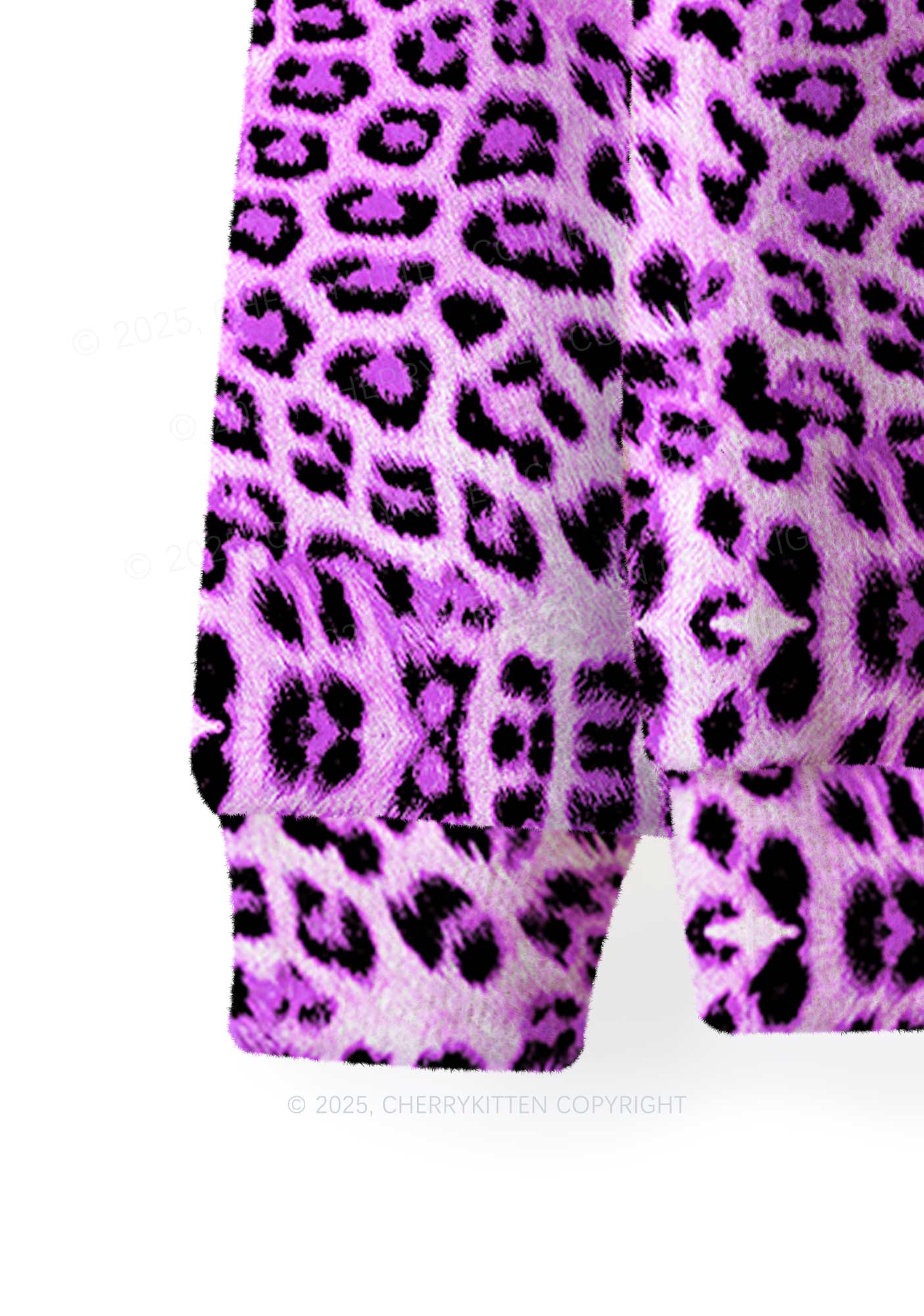 Dark Purple Leopard Y2K Christmas Knit Sweatshirt Cherrykitten