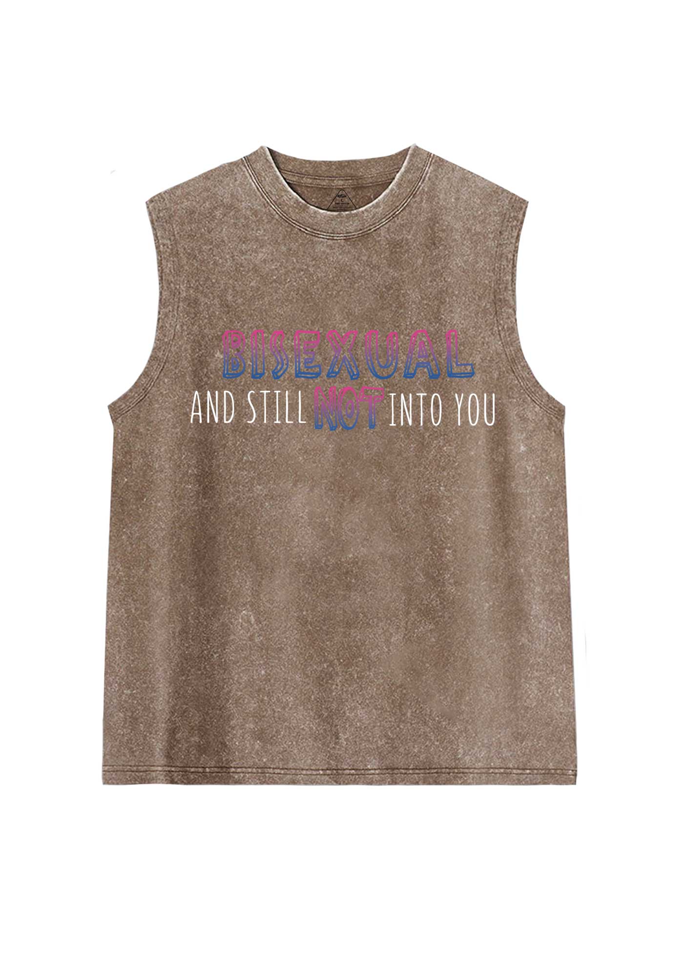 Bisexual And Still Not Into You Pride Y2K Washed Muscle Tank Cherrykitten