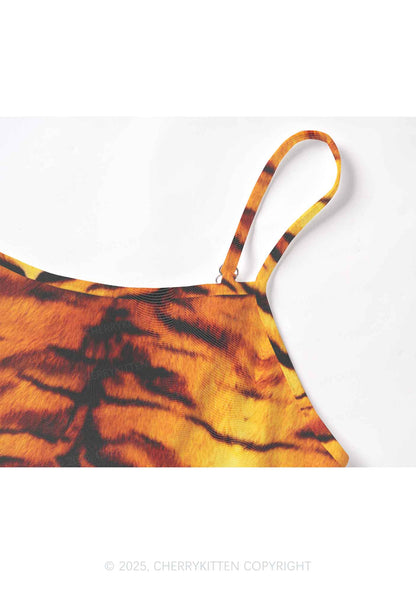 Wild Tiger Texture Y2K Mesh Cami Tank Cherrykitten