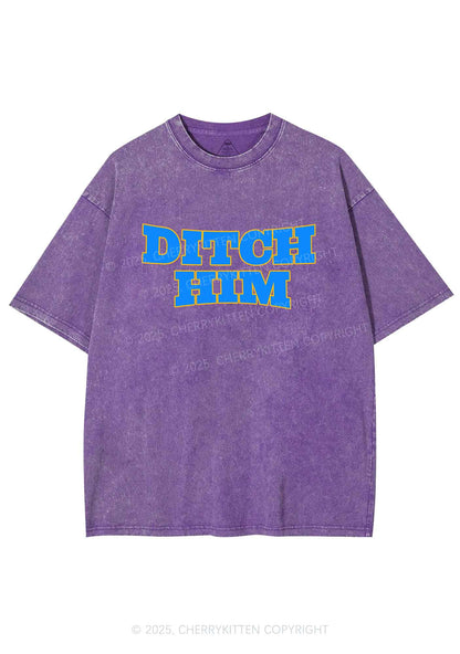 Ditch Him Pride Y2K Shirts Washed Tee Cherrykitten