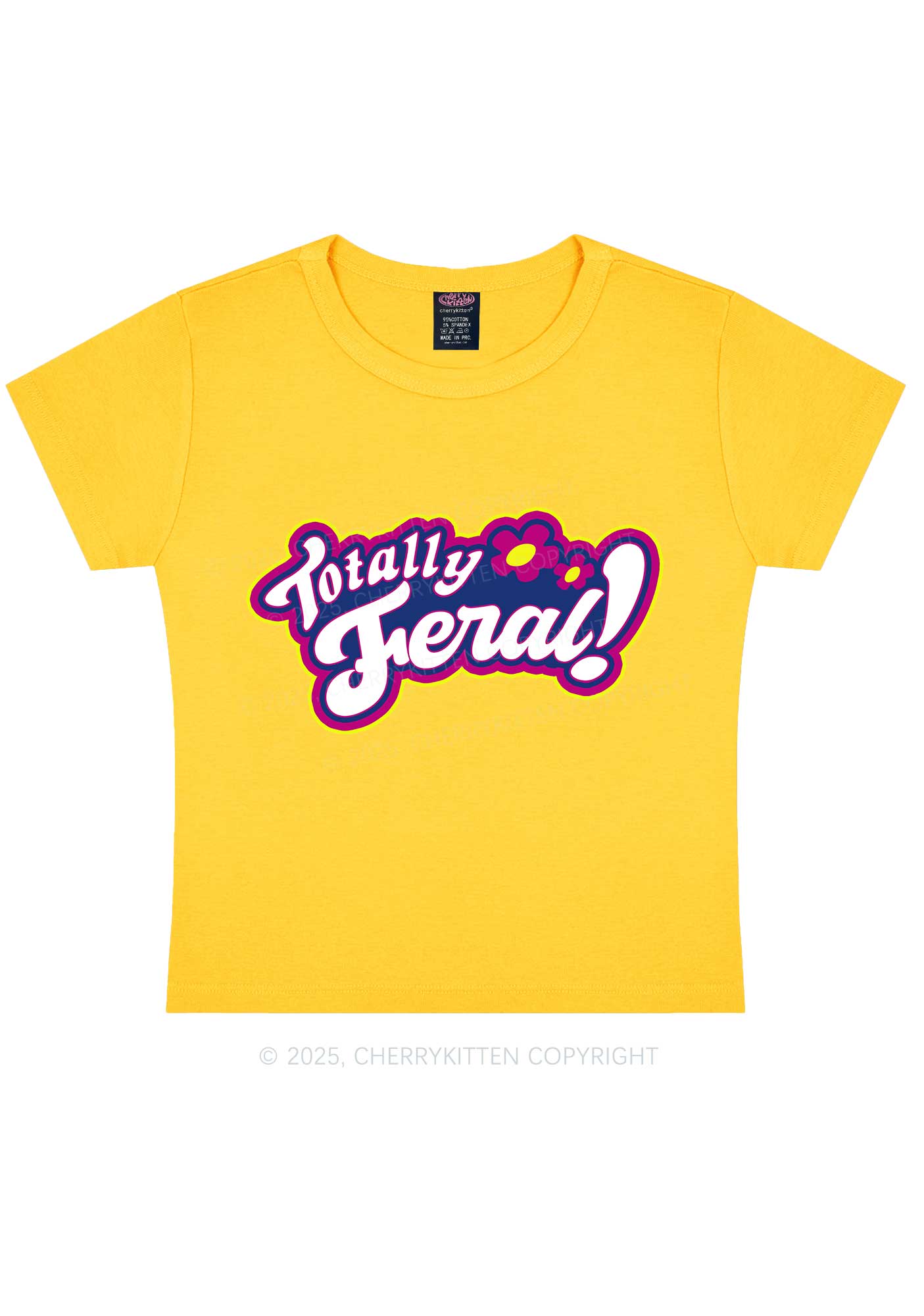 Totally Feral Y2K Baby Tee Cherrykitten