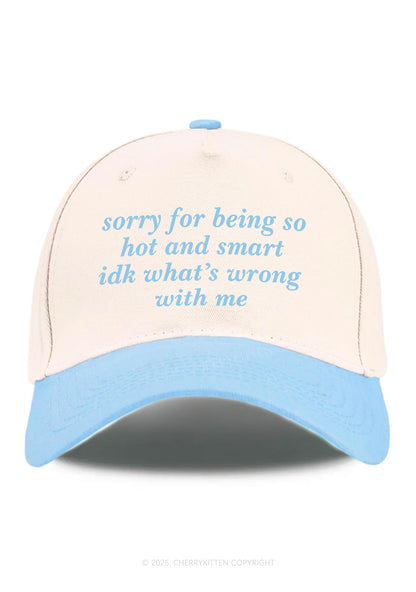Sorry For Being So Smart Y2K Color Block Baseball Cap Cherrykitten