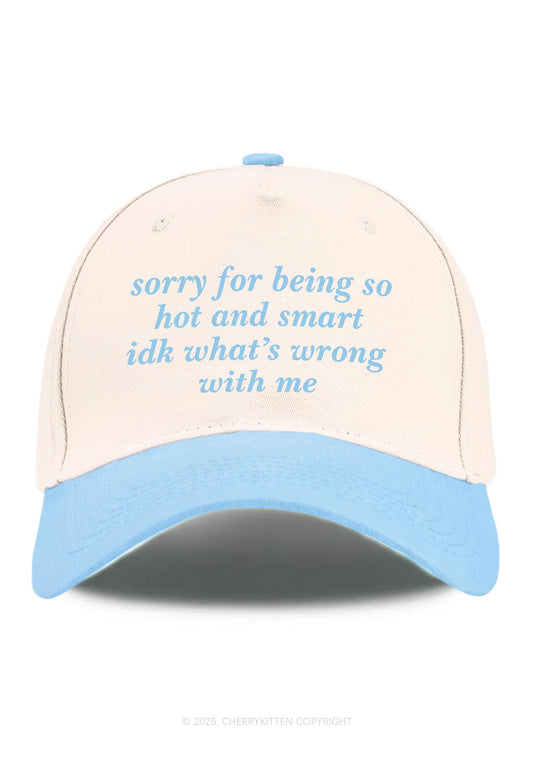 Sorry For Being So Smart Y2K Color Block Baseball Cap Cherrykitten