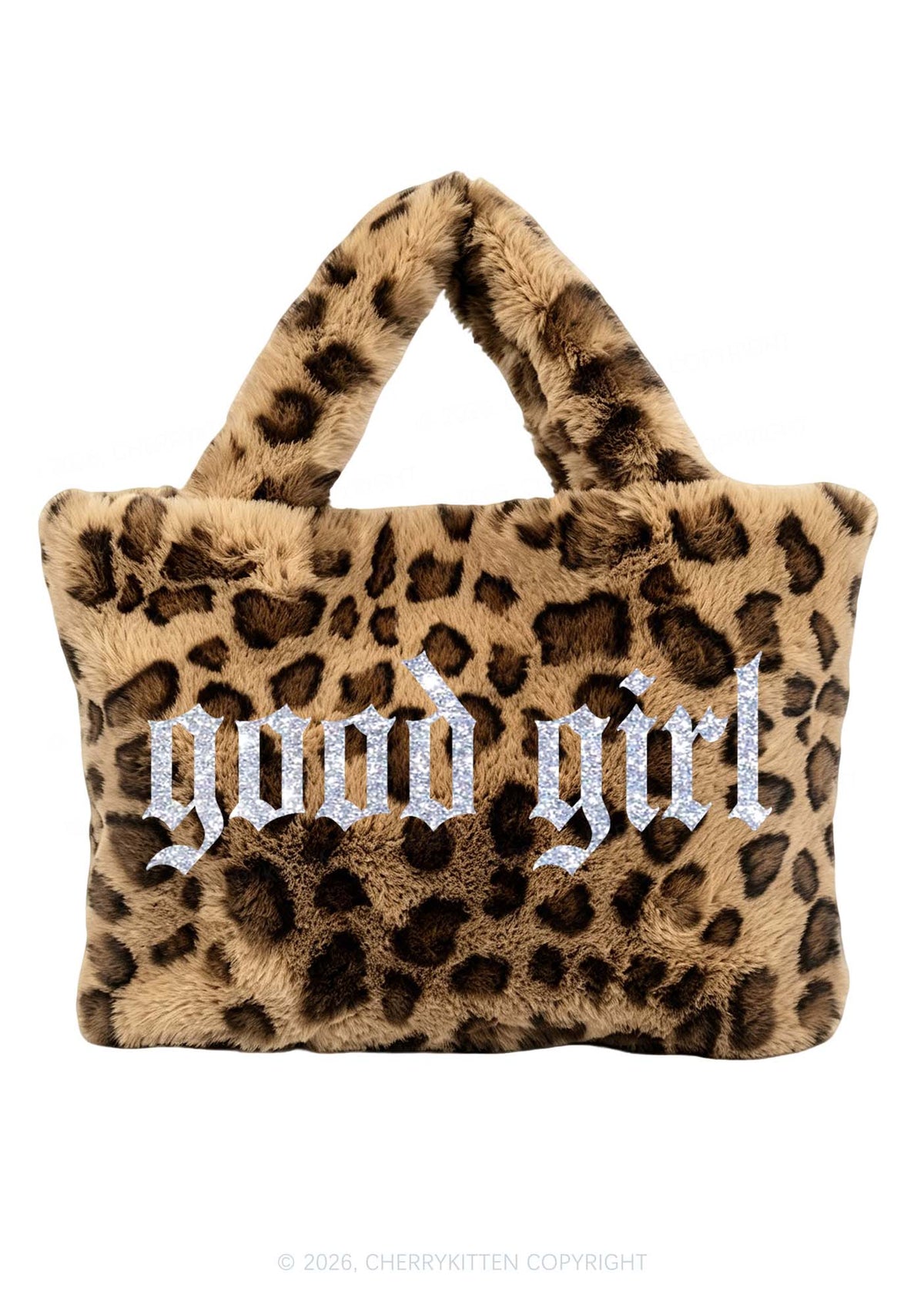 Glitter Good Girl Y2K Plush Leopard Handbag Cherrykitten