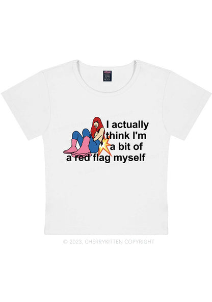 Custom Red Flag Y2K Baby Tee Cherrykitten