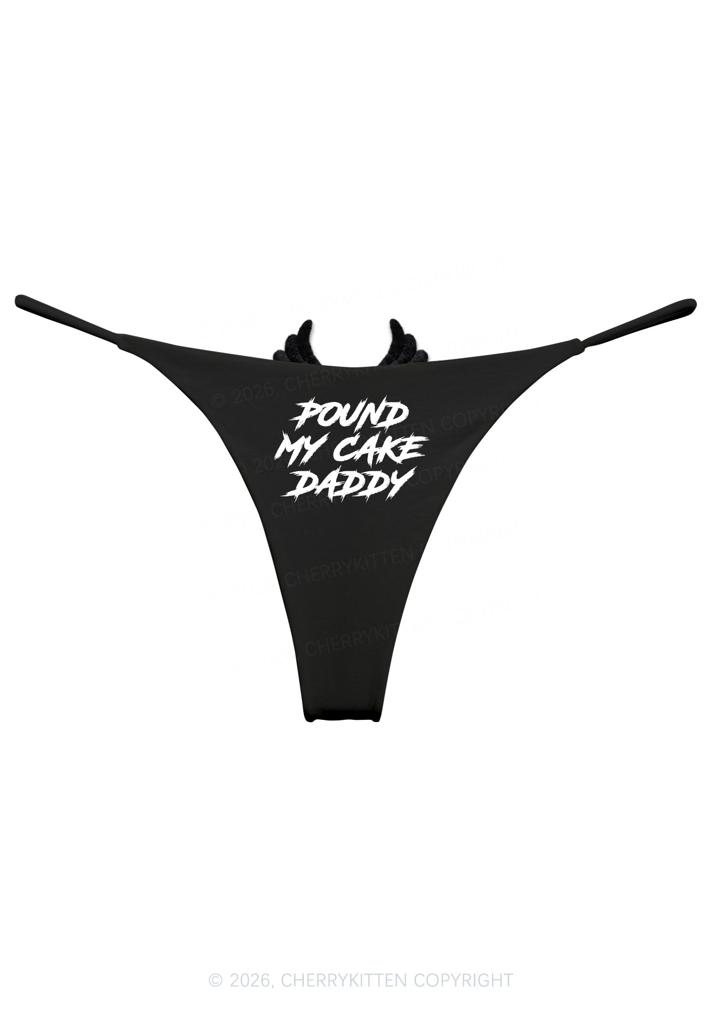 Pound My Cake Daddy Y2K Goth Angel Wings Bikini String Thong Cherrykitten