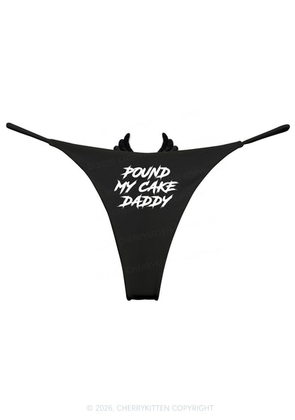 Pound My Cake Daddy Y2K Goth Angel Wings Bikini String Thong Cherrykitten