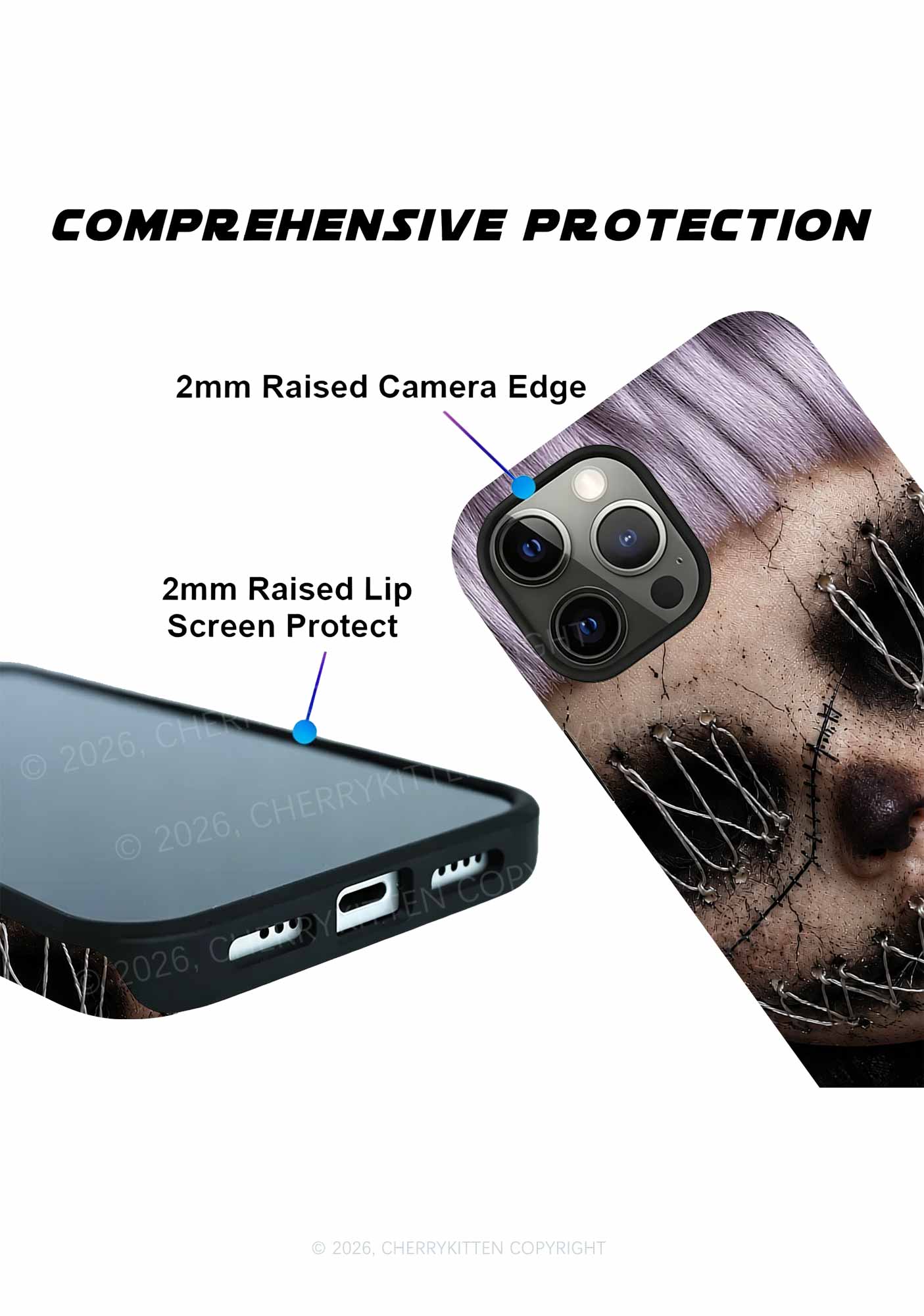 Halloween Metal Wire Face Y2K Phone Case Cherrykitten