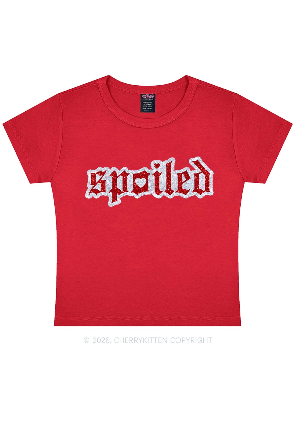 Glitter Stroke Spoiled Y2K Baby Tee Cherrykitten
