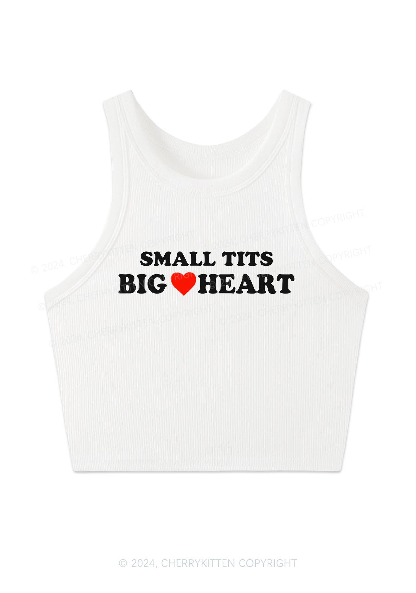 Small But Big Heart Y2K Crop Tank Top Cherrykitten