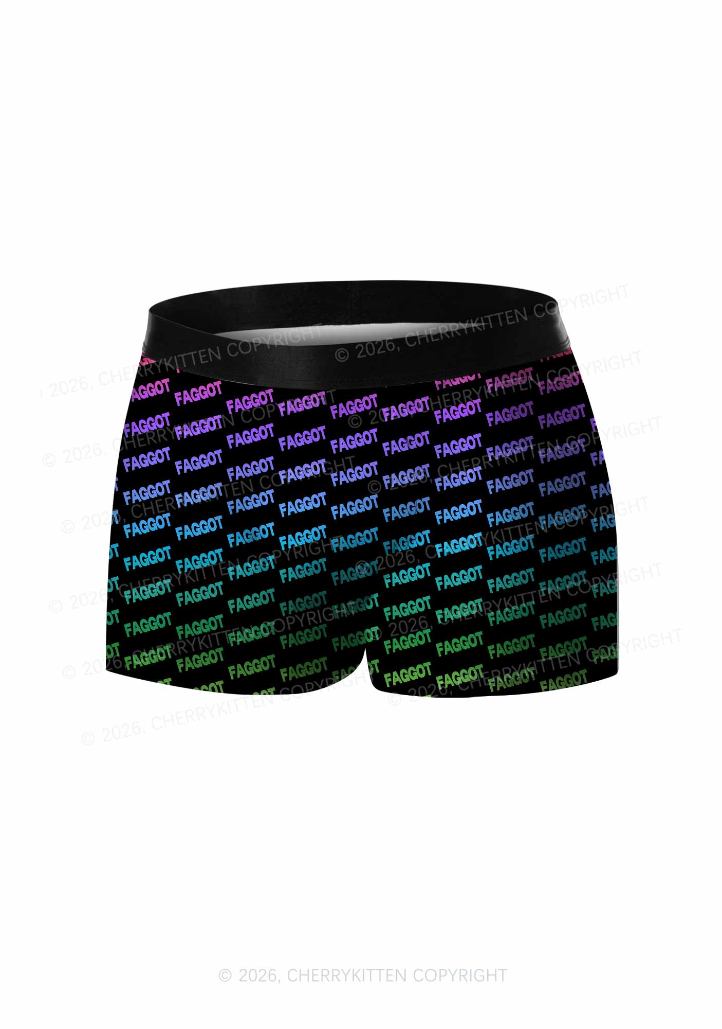 Neon Rainbow Faggot Pride Y2K Print Men Boxer Briefs Cherrykitten