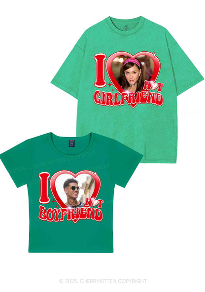 Custom I Love My Hot GF BF Y2K Valentine's Day Couple Shirt Cherrykitten