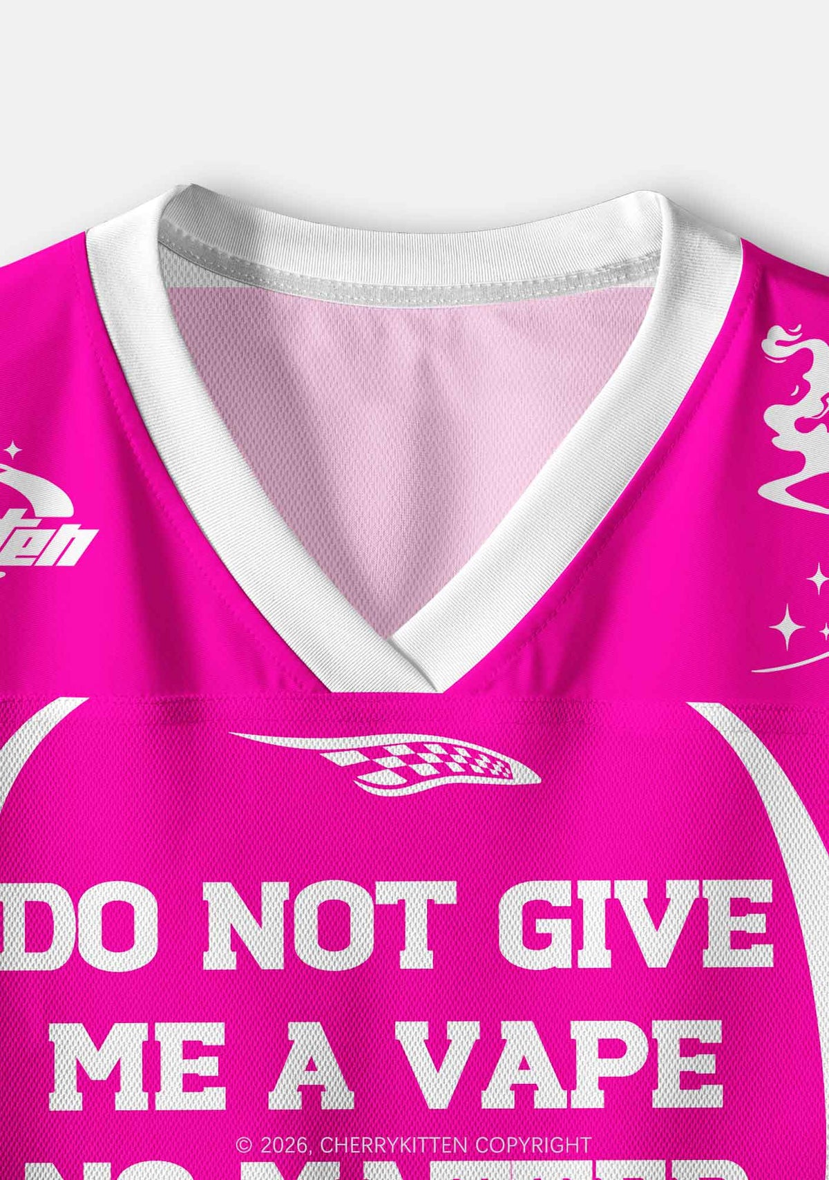 Do Not Give Me A Vape Y2K Crop Sport Jersey Shirts Cherrykitten