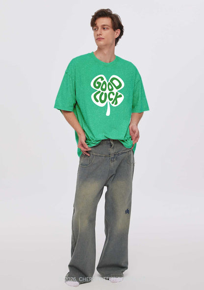 Good Luck St Patricks Y2K Washed Tee Cherrykitten