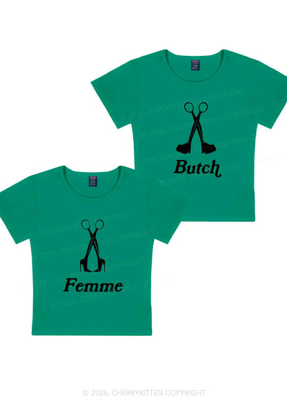 Femme Butch Scissors Y2K Valentine's Day Baby Tee Cherrykitten