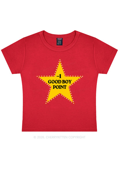 Minus One Good Boy Point Y2K Baby Tee Cherrykitten