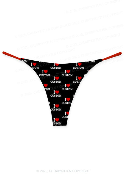 I Love Custom Valentine's Day Y2K Print Couples Thong Set Cherrykitten