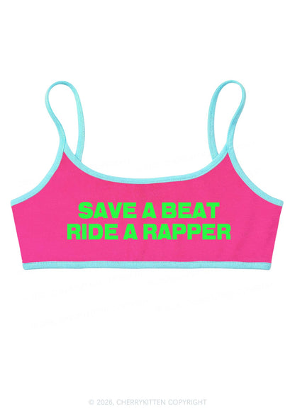Save A Beat Ride A Rapper Y2K Super Crop Cami Cherrykitten