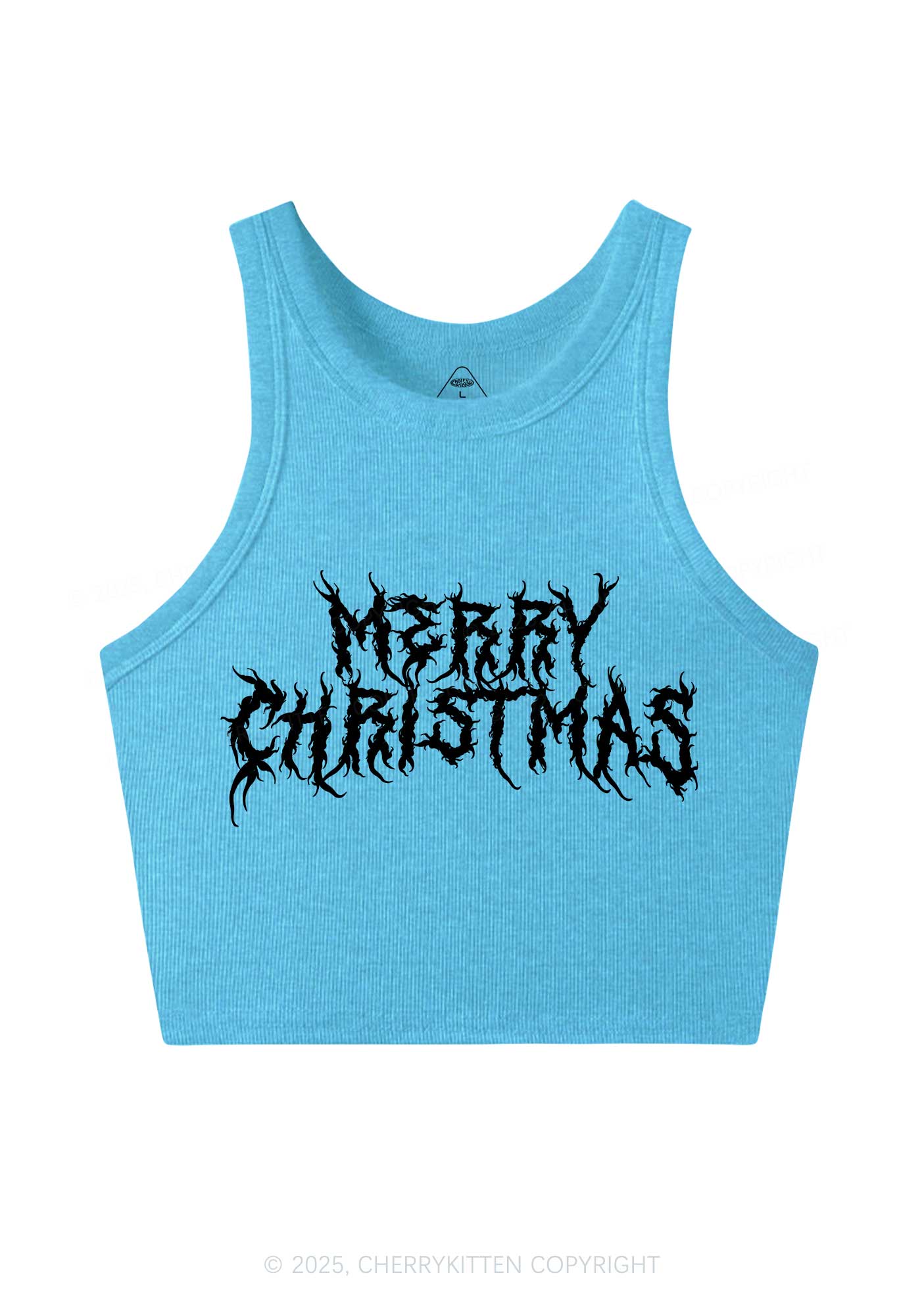 Merry Christmas Y2K Crop Tank Top Cherrykitten