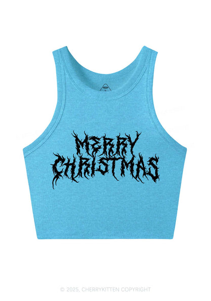 Merry Christmas Y2K Crop Tank Top Cherrykitten