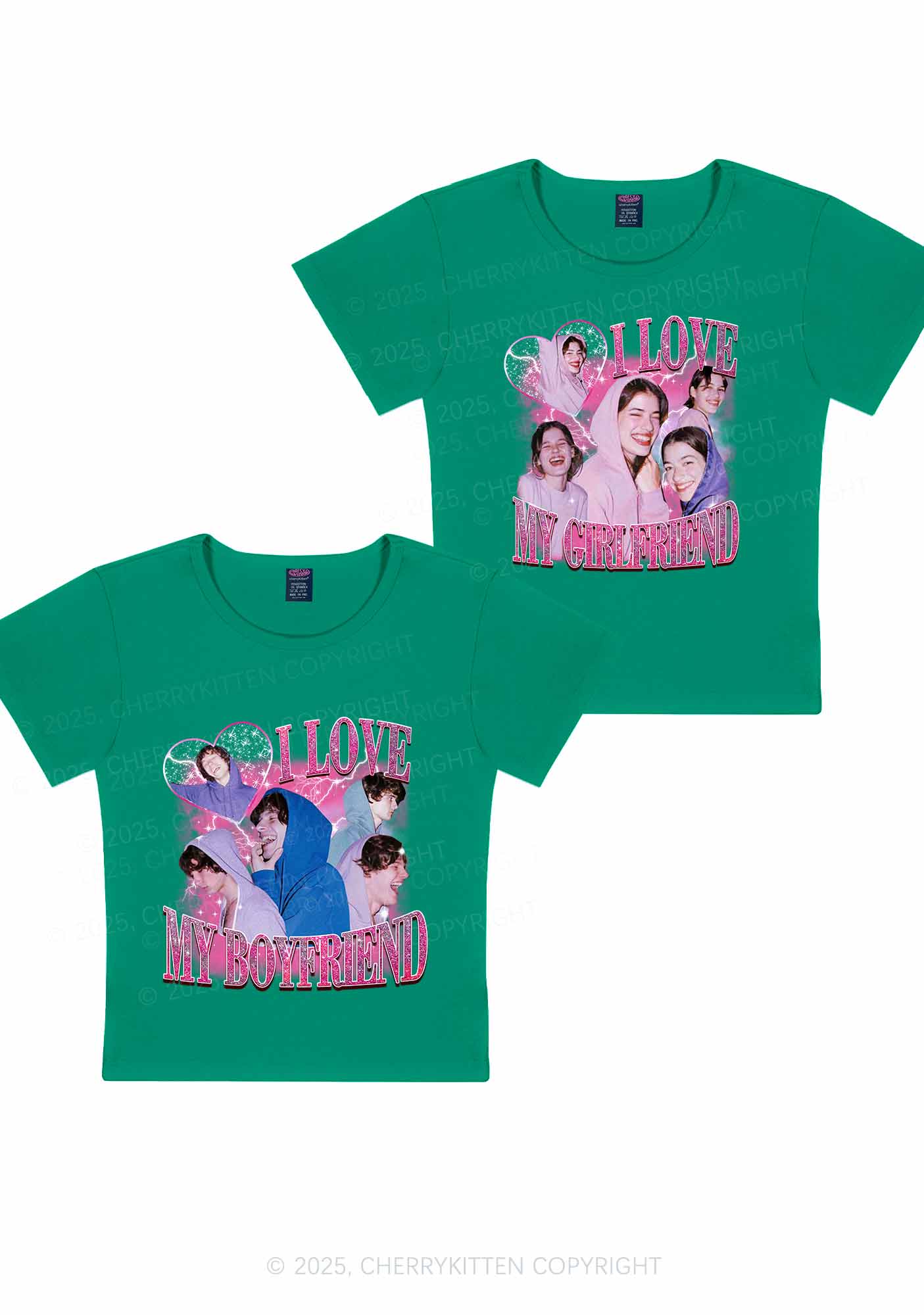 Custom Photos I Love GF BF Y2K Valentine's Day Baby Tee Cherrykitten