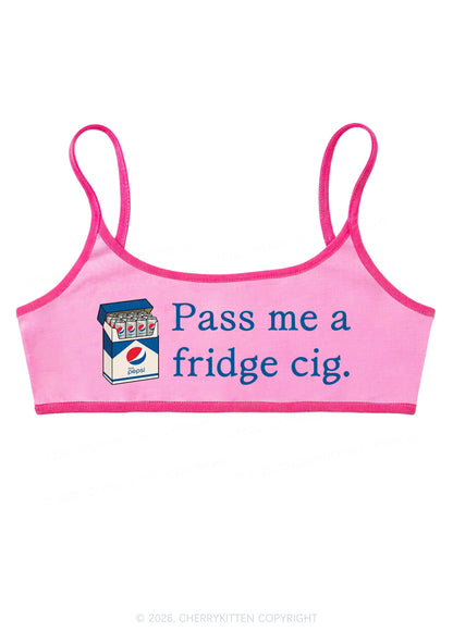 Pass Me A Fridge Cig Blue Drinks Y2K Super Crop Cami Cherrykitten