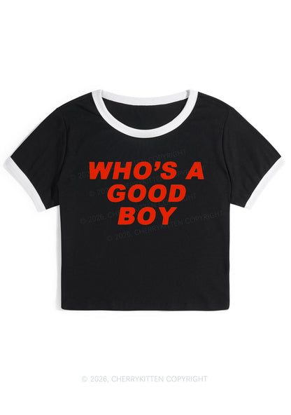 Whos A Good Boy Y2K Ringer Tee Cherrykitten