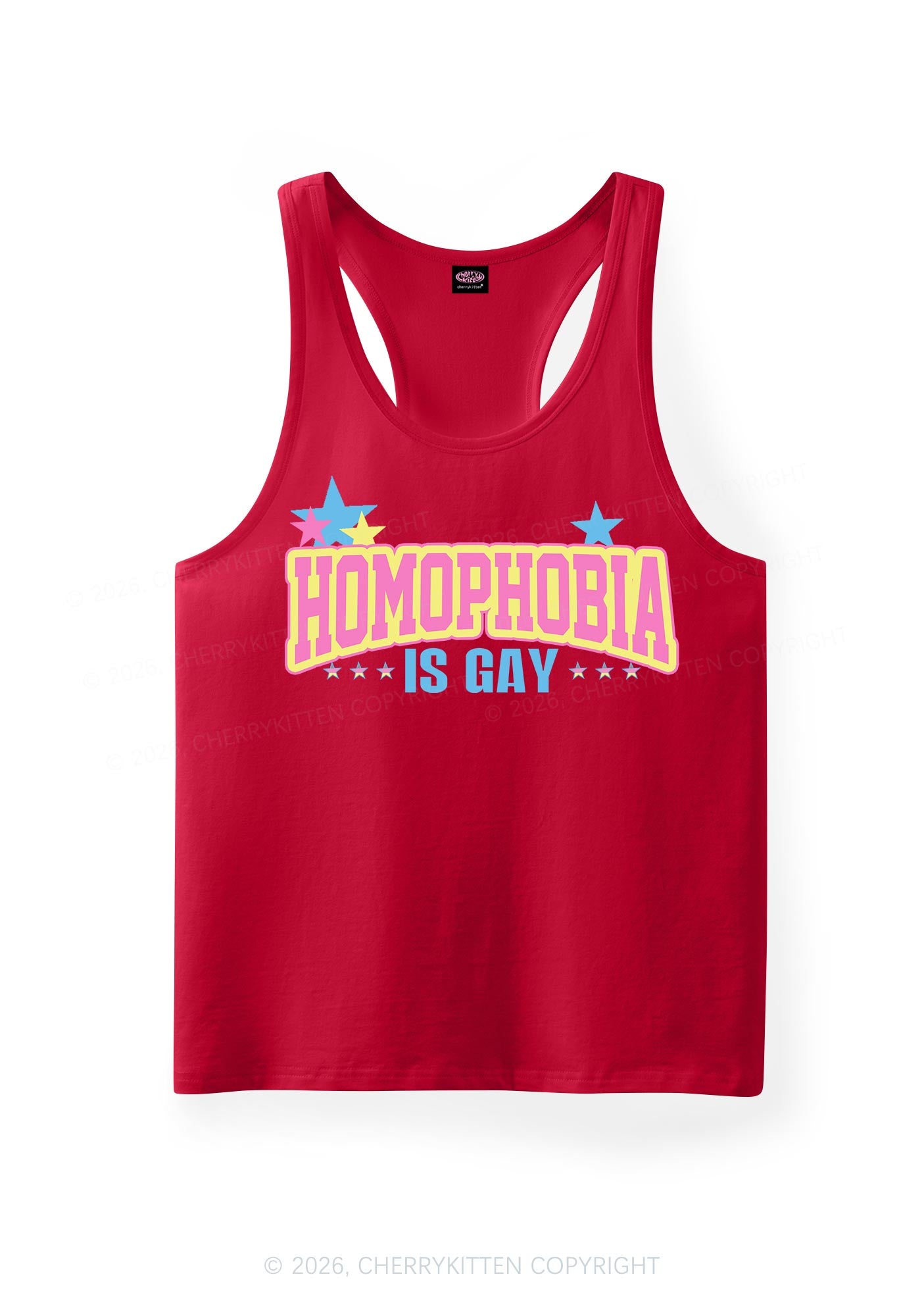 Homophobia Is Gay Pride Y2K Men Racerback Tank Top Cherrykitten