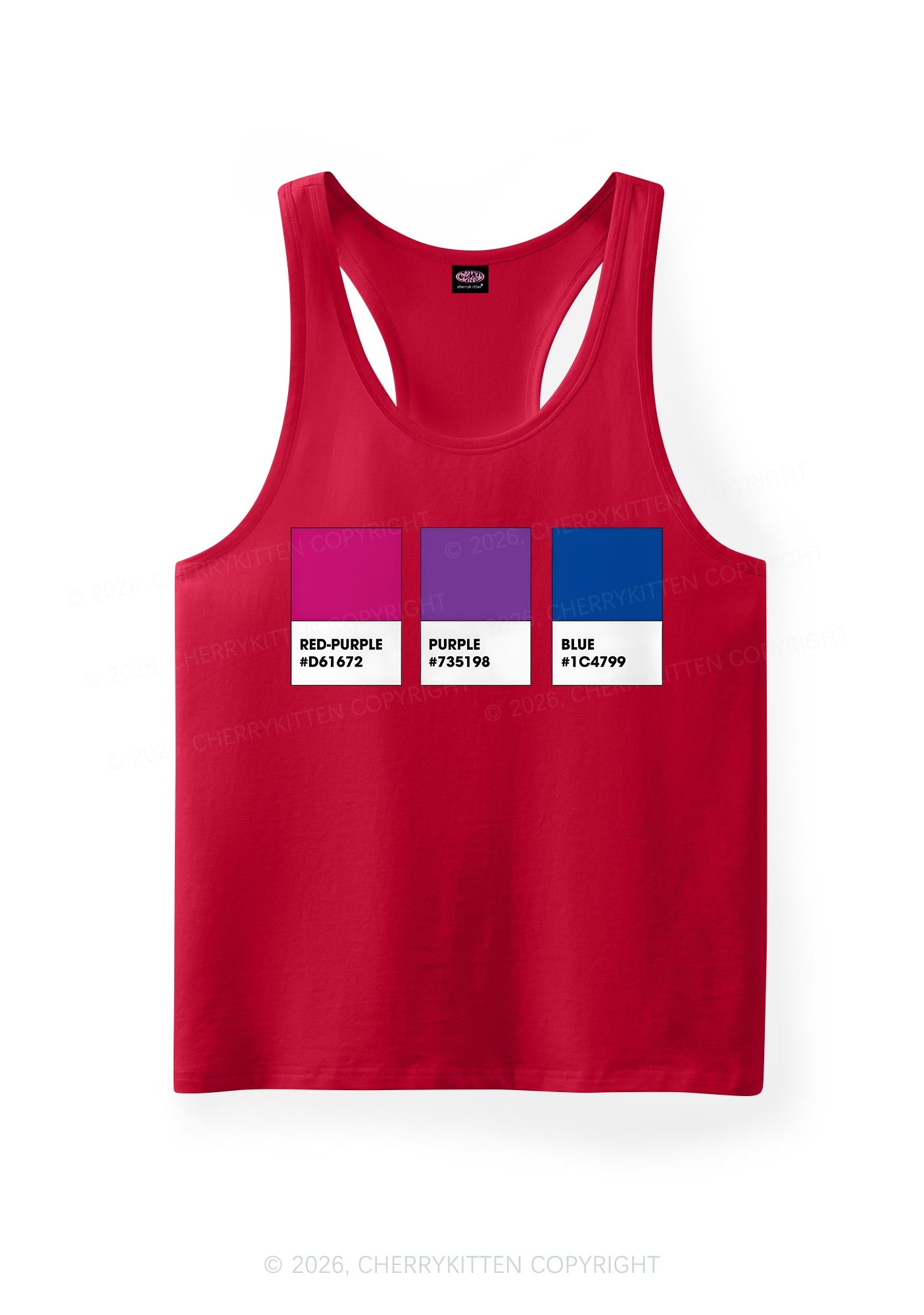 Bisexual Flag Colors Pride Y2K Men Racerback Tank Top Cherrykitten