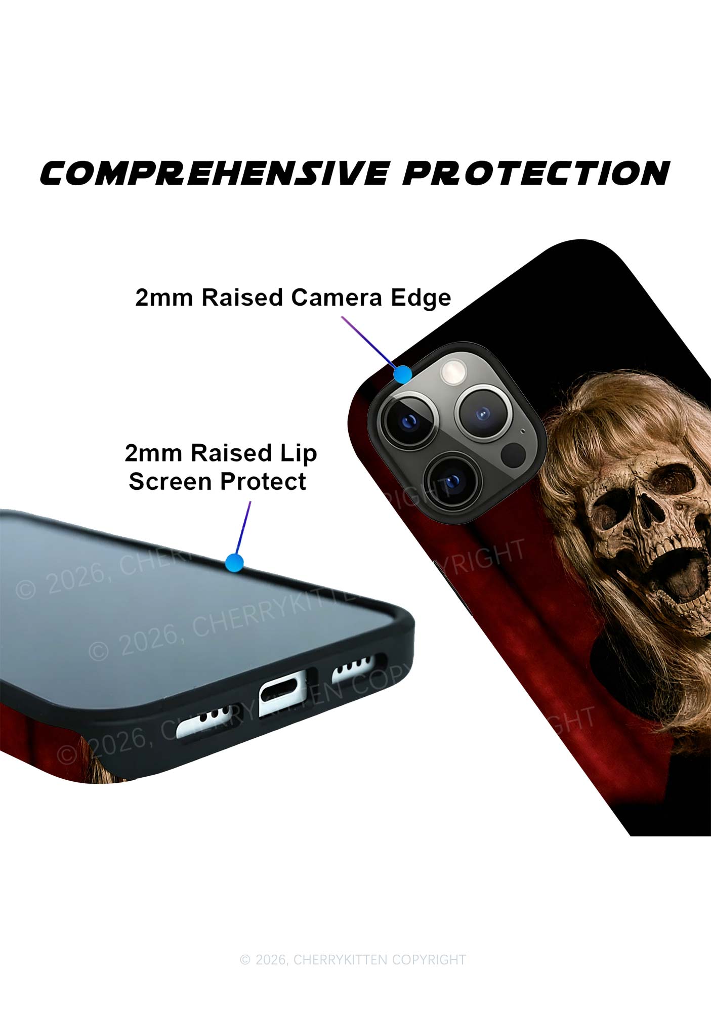 Halloween Blonde Skull Y2K Phone Case Cherrykitten
