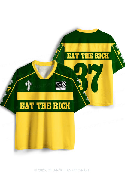Custom Yellow Eat The Rich Y2K Sport Jersey Shirts Cherrykitten