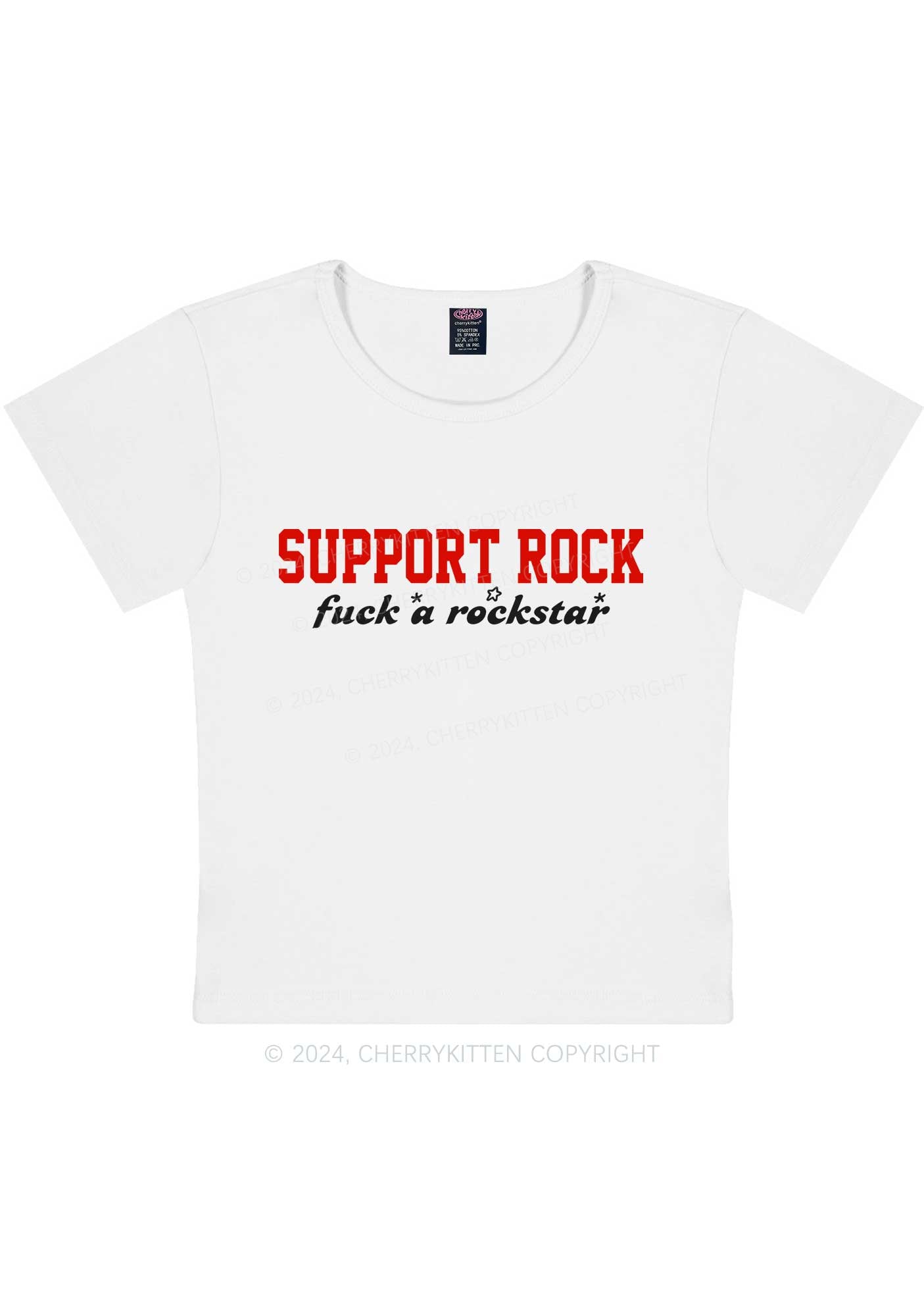 Support Rock Y2K Baby Tee Cherrykitten
