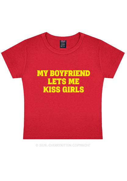 BF Lets Me Kiss Girls Y2K Baby Tee Cherrykitten