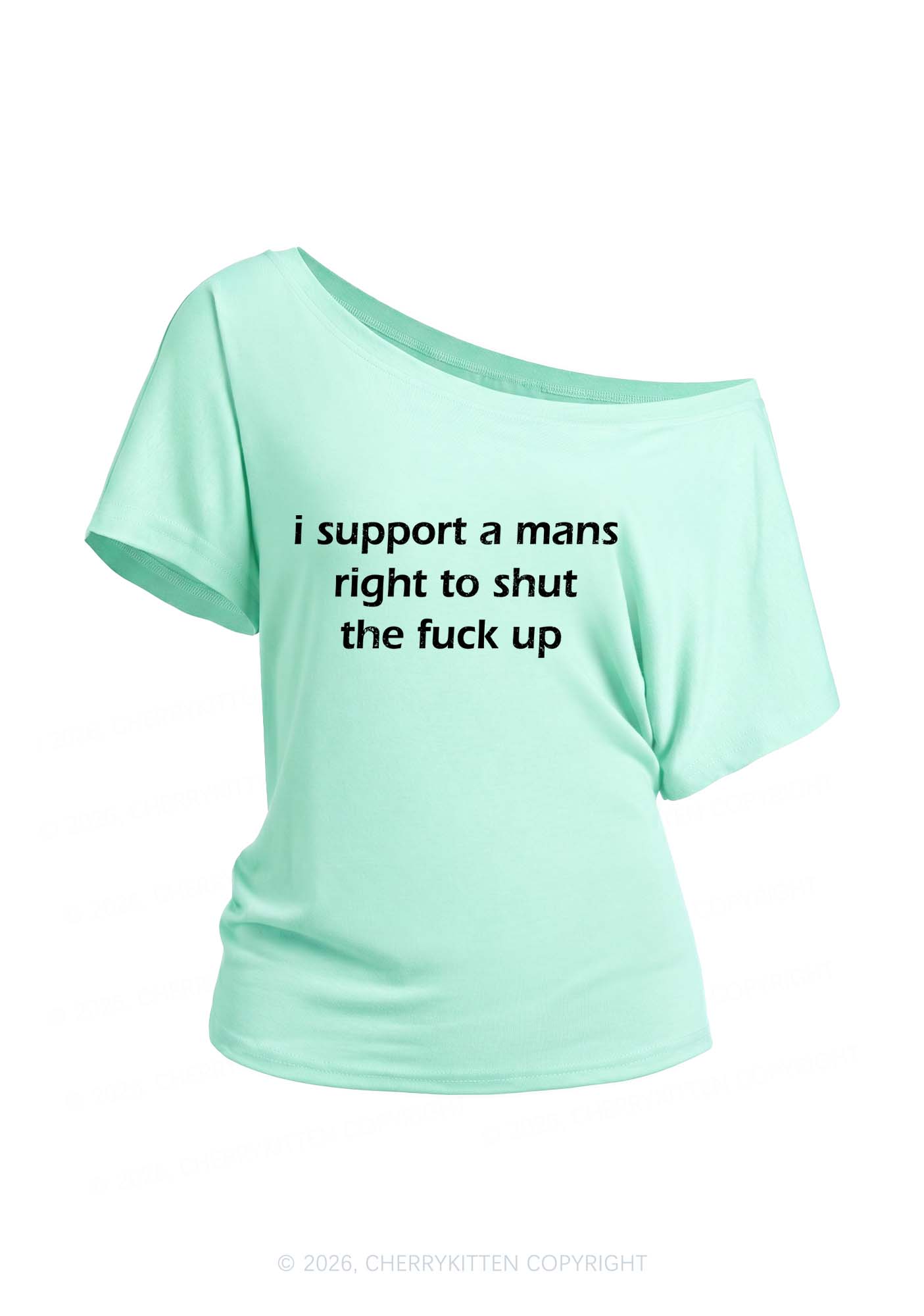 I Support A Mans Right Y2K Off Shoulder Tee Cherrykitten