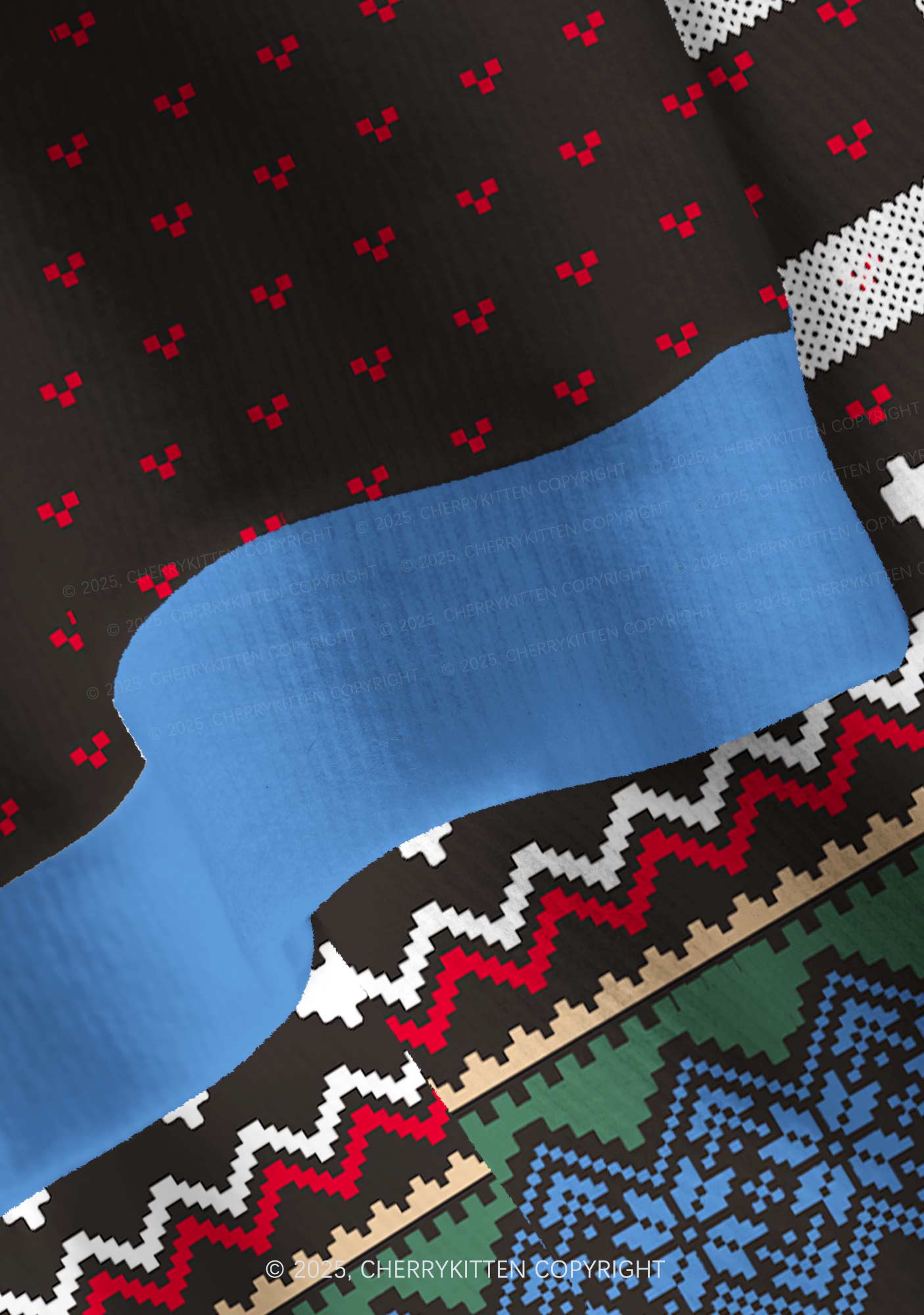 Feral Y2K Christmas Cardigan Knit Sweatshirt Cherrykitten