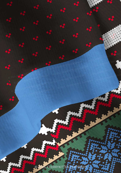 Feral Y2K Christmas Cardigan Knit Sweatshirt Cherrykitten