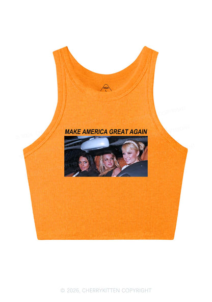 Make America Great Again Y2K Crop Tank Top Cherrykitten