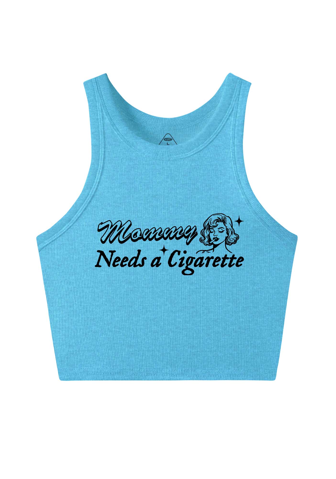 Mommy Needs Cigarette Y2K Crop Tank Top Cherrykitten