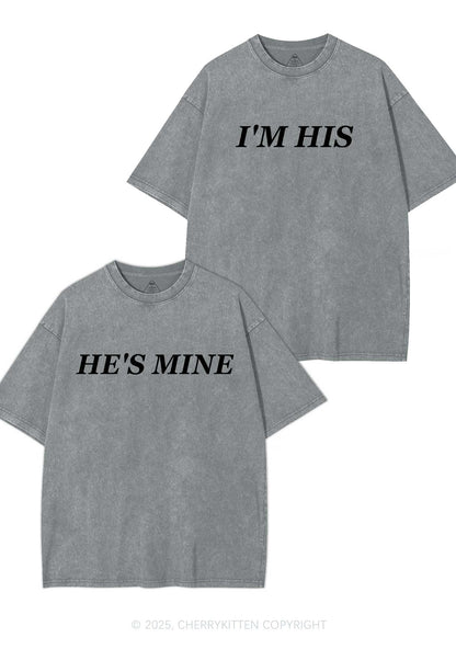 Hes Mine Im His Y2K Valentine's Day Washed Tee Cherrykitten