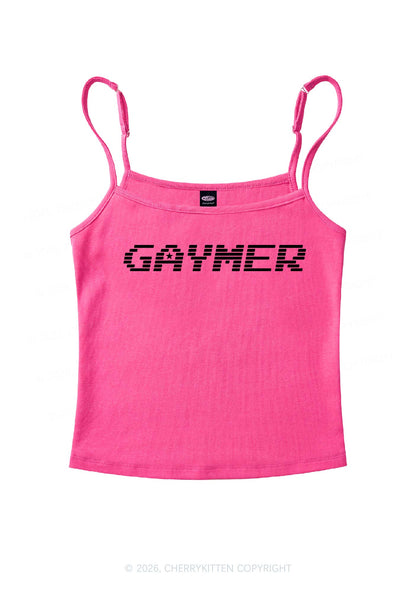 Gaymer Pride Y2K Spaghetti Strap Cami Cherrykitten