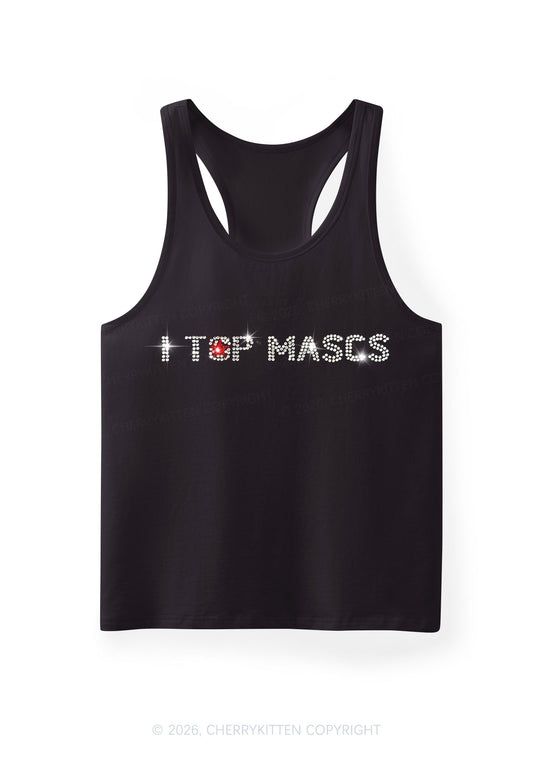 Rhinestone I Top Mascs Pride Y2K Men Racerback Tank Top Cherrykitten