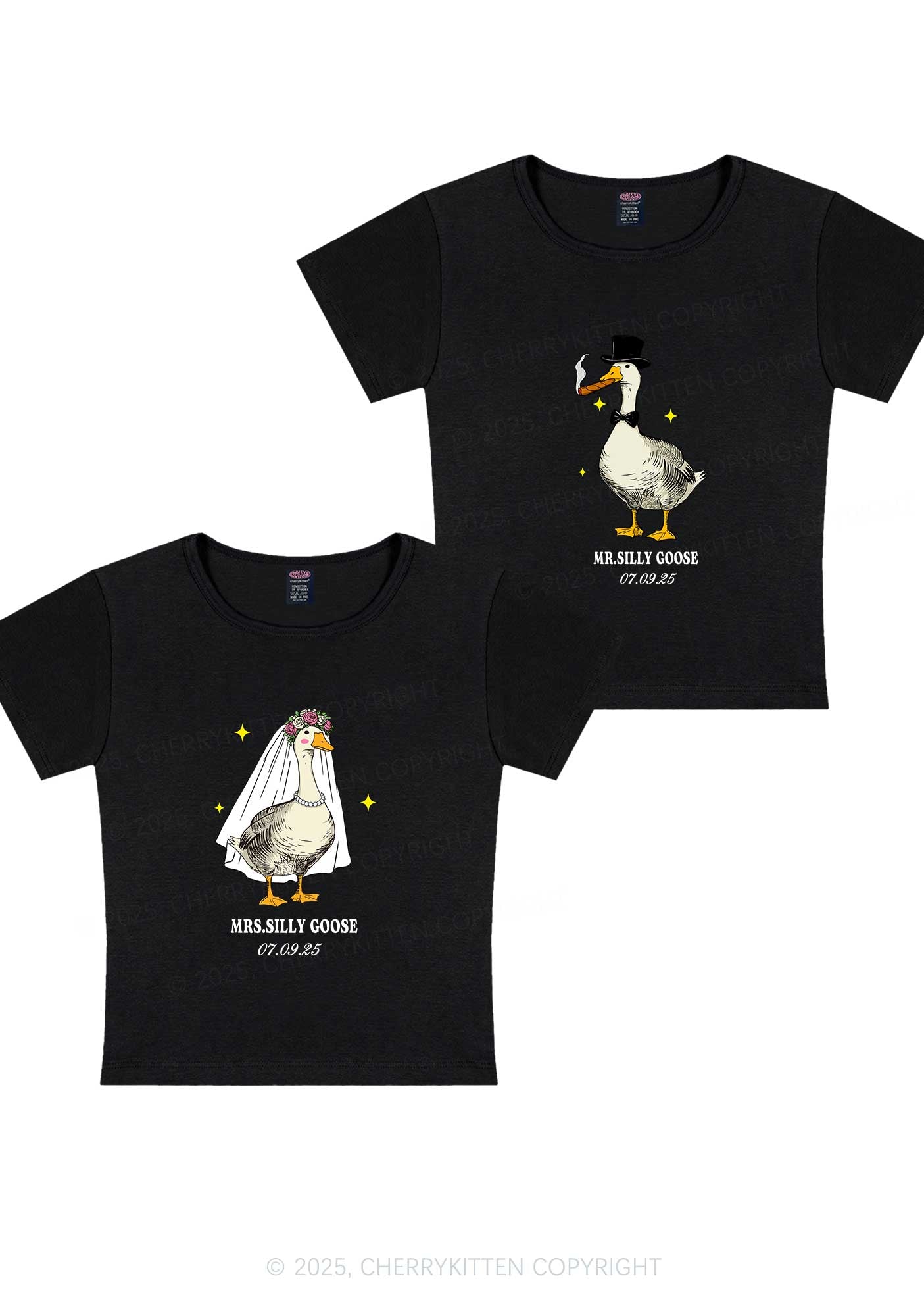 Mr Silly Goose Y2K Valentine's Day Baby Tee Cherrykitten